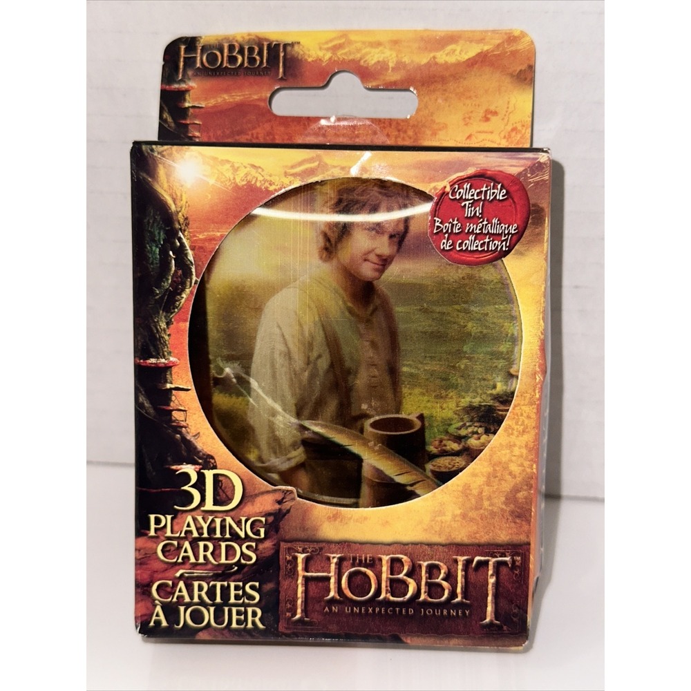 The Hobbit An Unexpected Journey 3D Lenticular Playing Cards Collectible Tin New